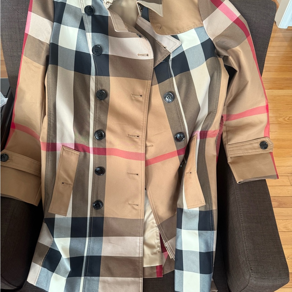 Burberry Multicolor Plaid Trench Coat